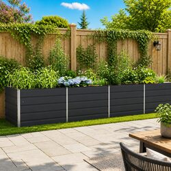Your New Anthracite Planter for Outdoor Beauty 385 x 100 x 75 cm