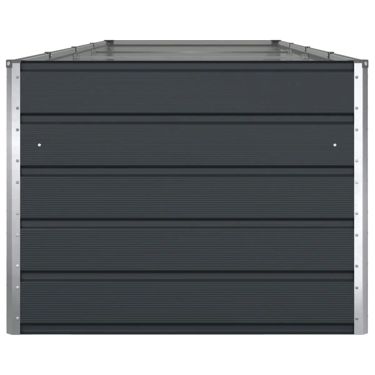 Garden Planter Anthracite Galvanised Steel 385 x 100 x 75 cm Outdoor Raised Flower Bed