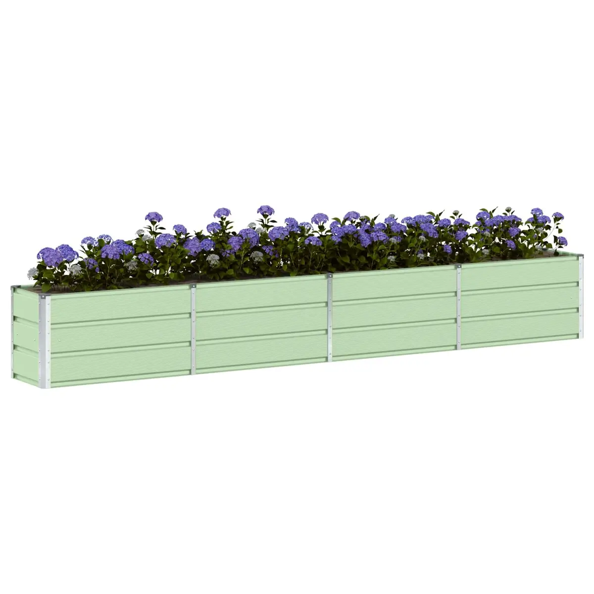 Green Steel Planter Garden Outdoor Indoor Container 320x40x45cm Modern Design
