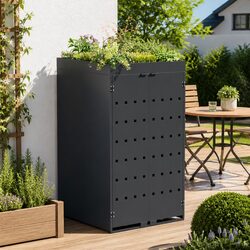 Friendly Wheelie Bin Storage Solution with Planter Roof - Anthracite