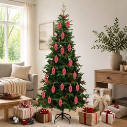 Friendly 40-Piece Red Pine Cone Ornaments for You