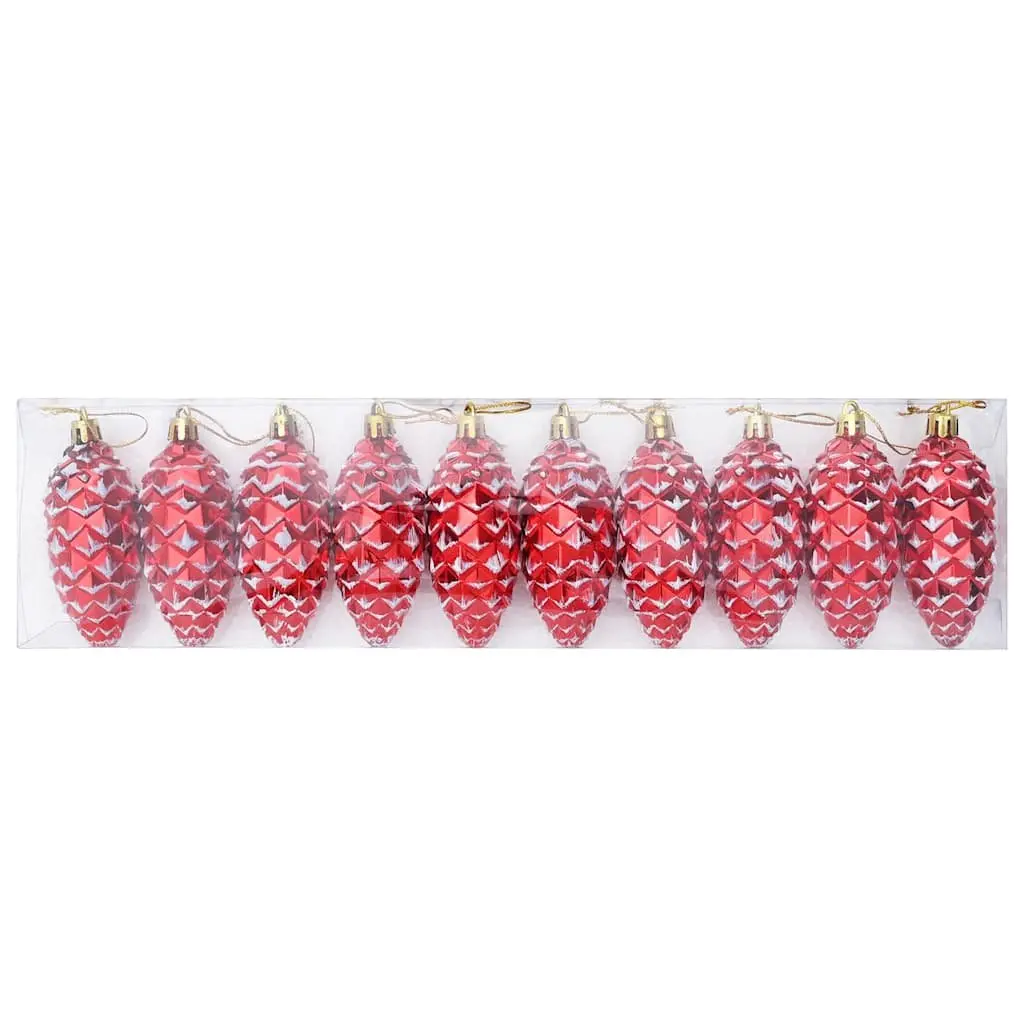 Christmas Pine Cone Ball Ornaments 40 Pieces Red Plastic Holiday Tree