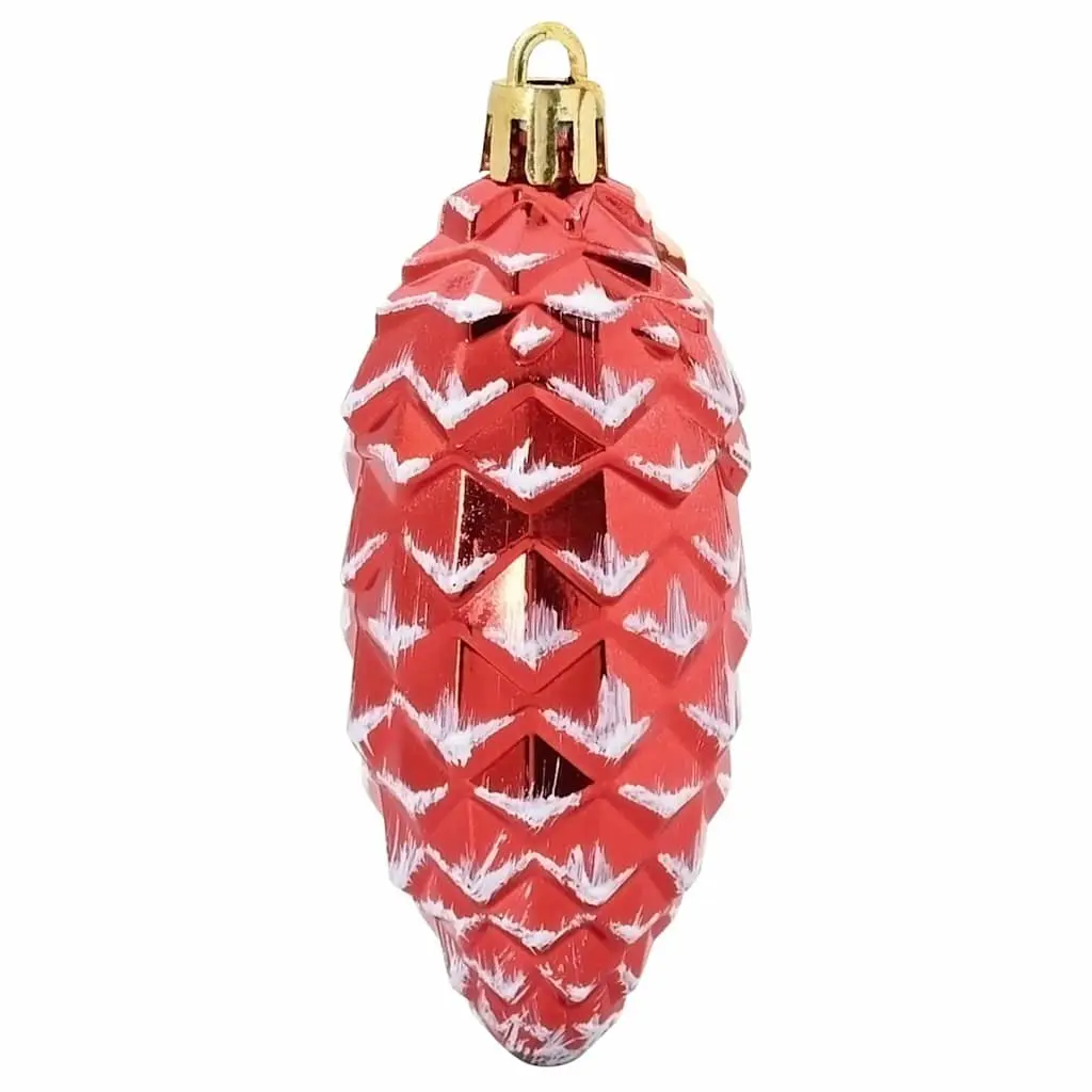 Christmas Pine Cone Ball Ornaments 40 Pieces Red Plastic Holiday Tree