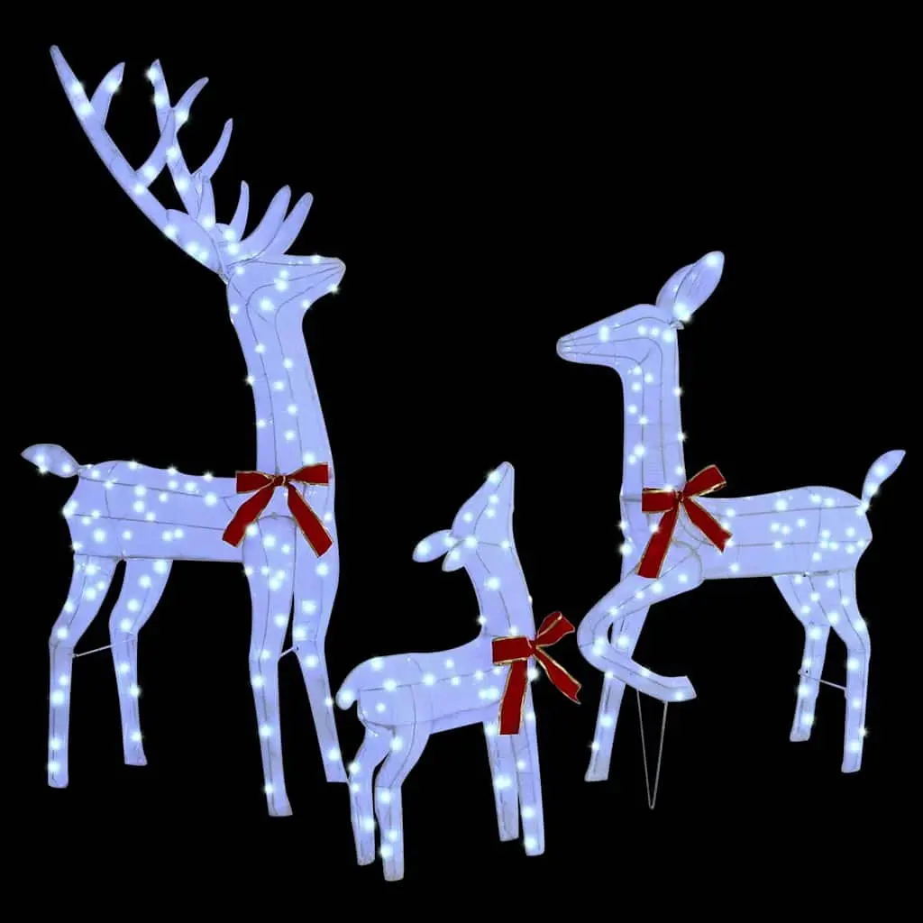 Reindeer Family LED Holiday Decoration Fabric Indoor Outdoor 3 Piece
