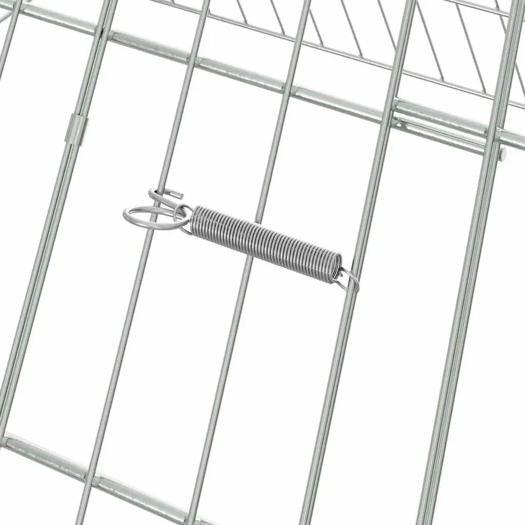 Rabbit Cage Galvanised Steel Outdoor 110x100x85cm Silver Garden Hutch Enclosure