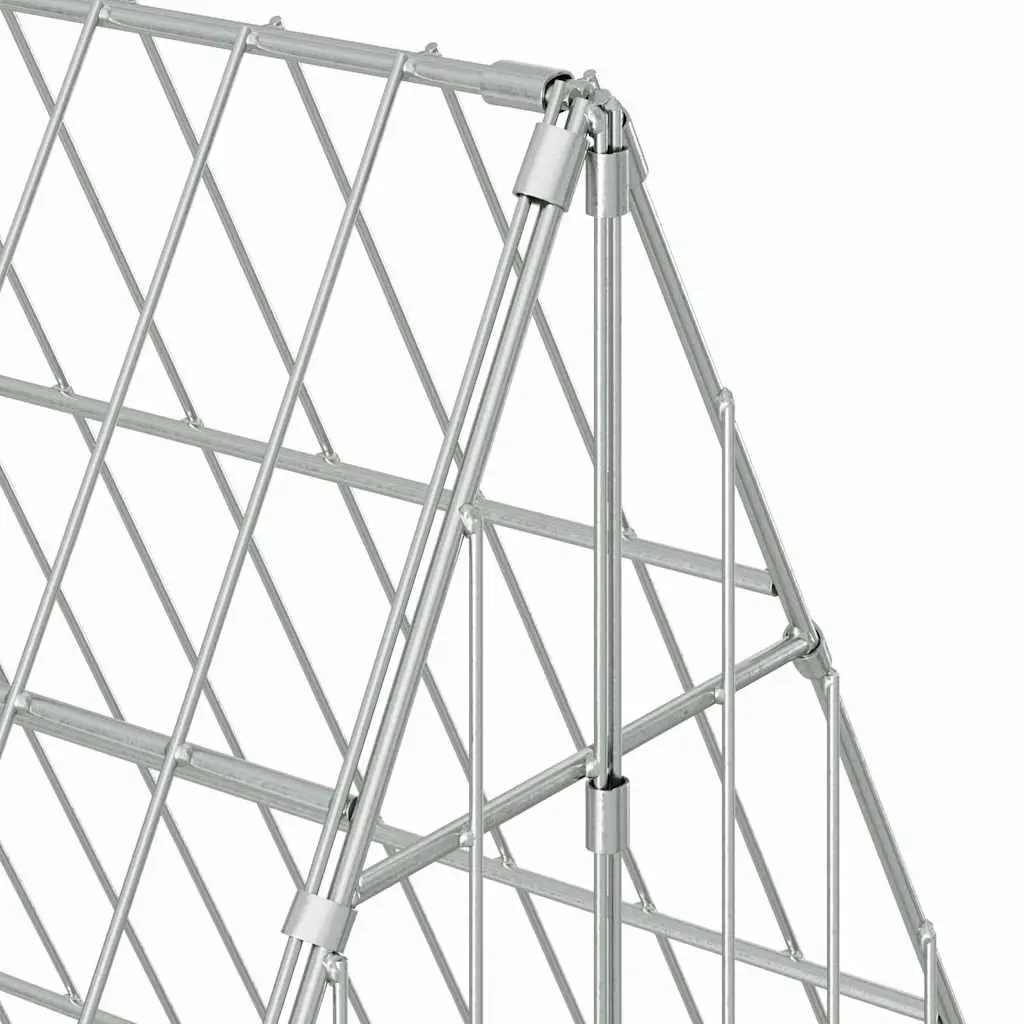 Rabbit Cage Galvanised Steel Outdoor 110x100x85cm Silver Garden Hutch Enclosure