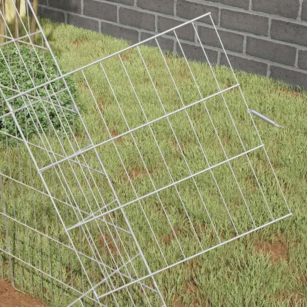 Rabbit Cage Outdoor Galvanised Steel Silver 215 x 100 x 85 cm Weatherproof Pet