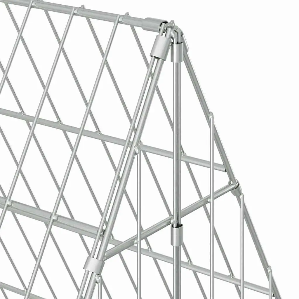 Rabbit Cage Outdoor Galvanised Steel Silver 215 x 100 x 85 cm Weatherproof Pet