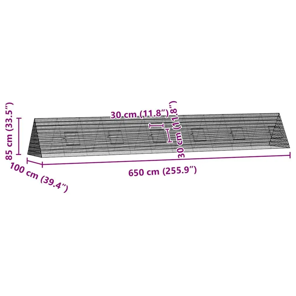 Rabbit Cage Galvanised Steel Outdoor Enclosure 650x100x85cm