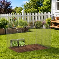 Your New Outdoor Rabbit Cage 100 x 78 x 78 cm Silver Steel