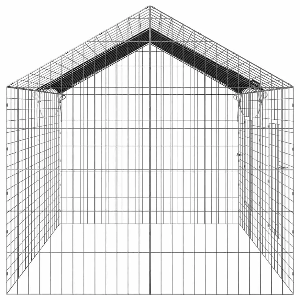 Rabbit Cage Galvanised Steel Outdoor Habitat 200x78x78cm Silver