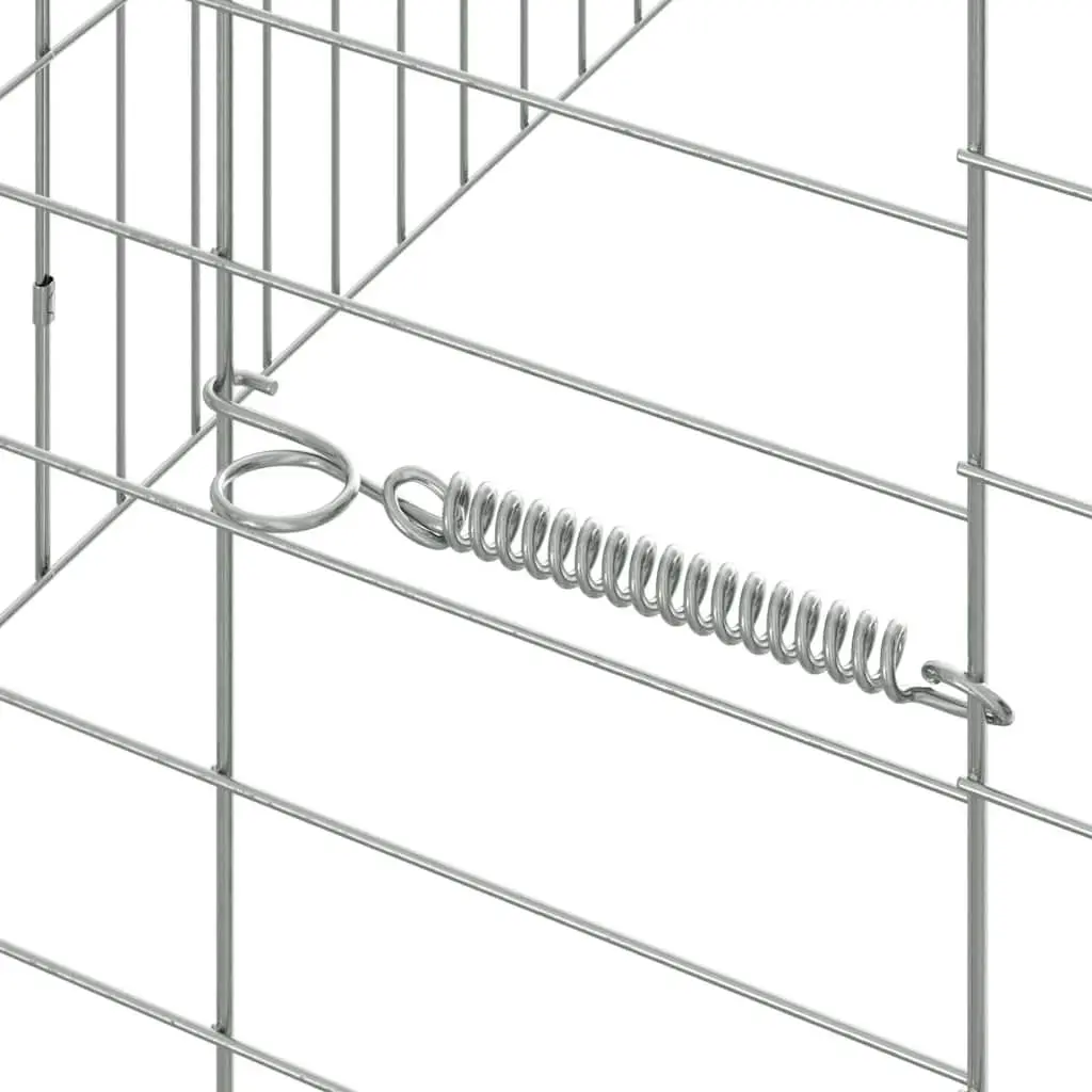Rabbit Cage Galvanised Steel Outdoor Habitat 200x78x78cm Silver