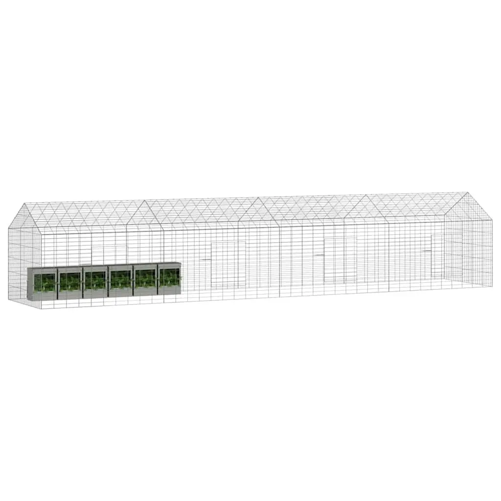 Rabbit Cage Outdoor Galvanized Steel 400x78x78cm