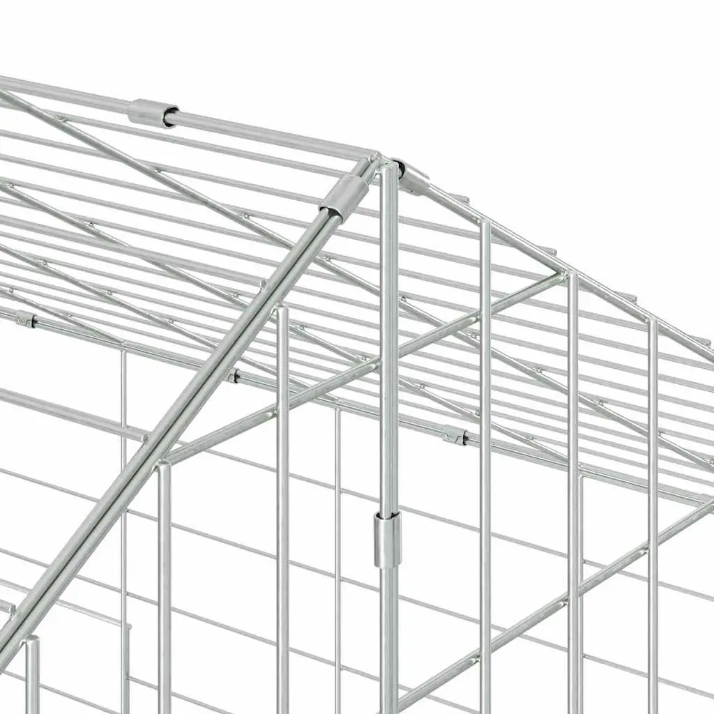 Rabbit Cage Silver Galvanized Steel 600 x 78 x 78 cm Outdoor Garden Habitat
