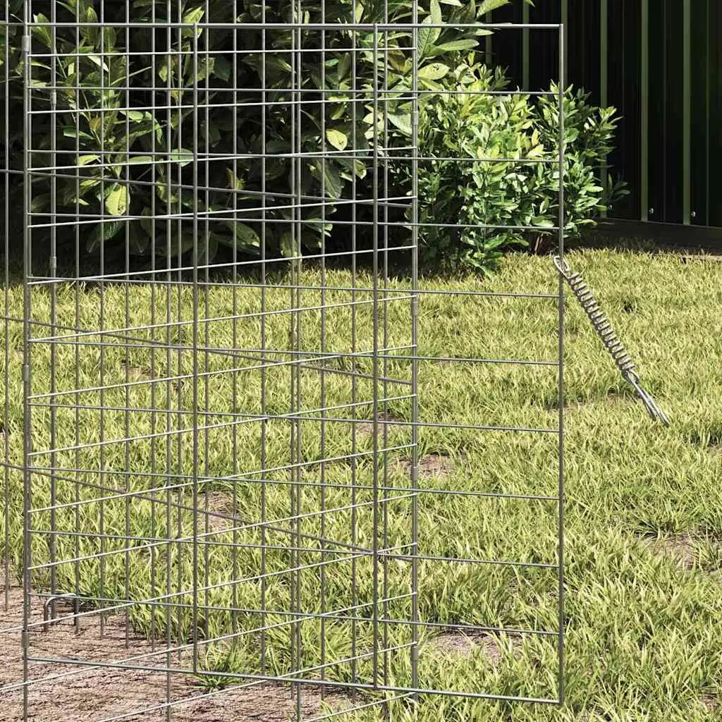 Rabbit Cage Silver Galvanized Steel 600 x 78 x 78 cm Outdoor Garden Habitat