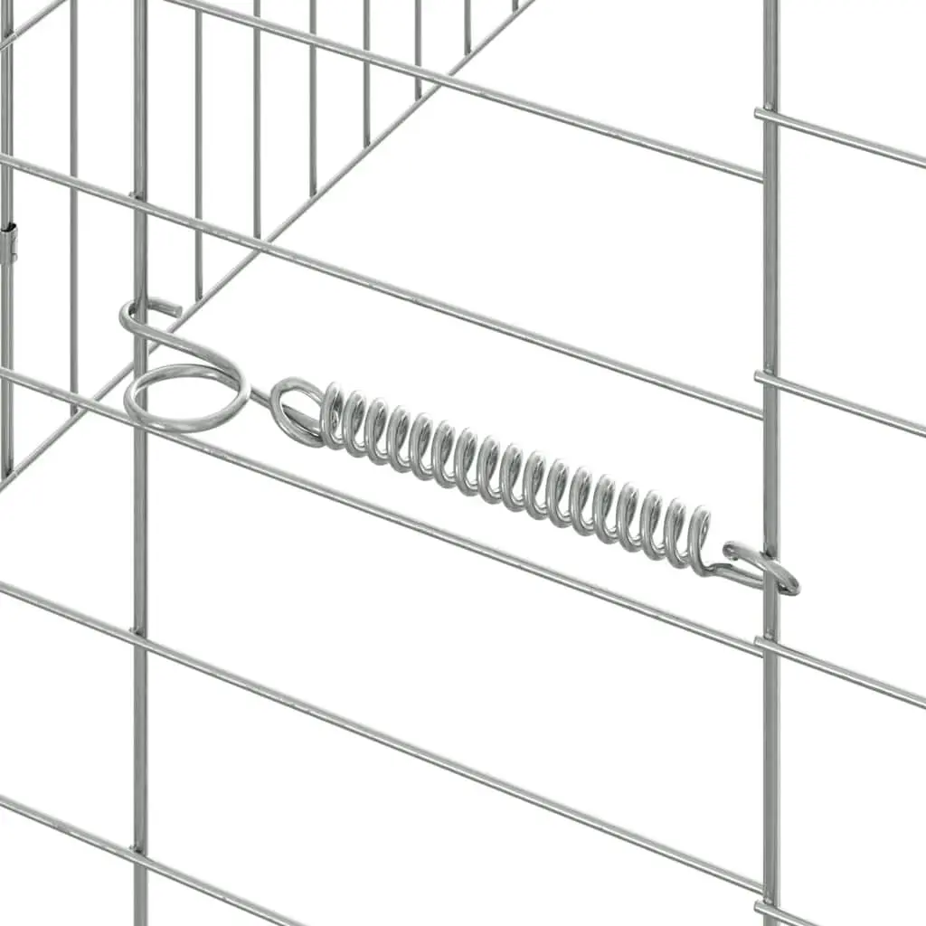 Rabbit Cage Silver Galvanized Steel 600 x 78 x 78 cm Outdoor Garden Habitat