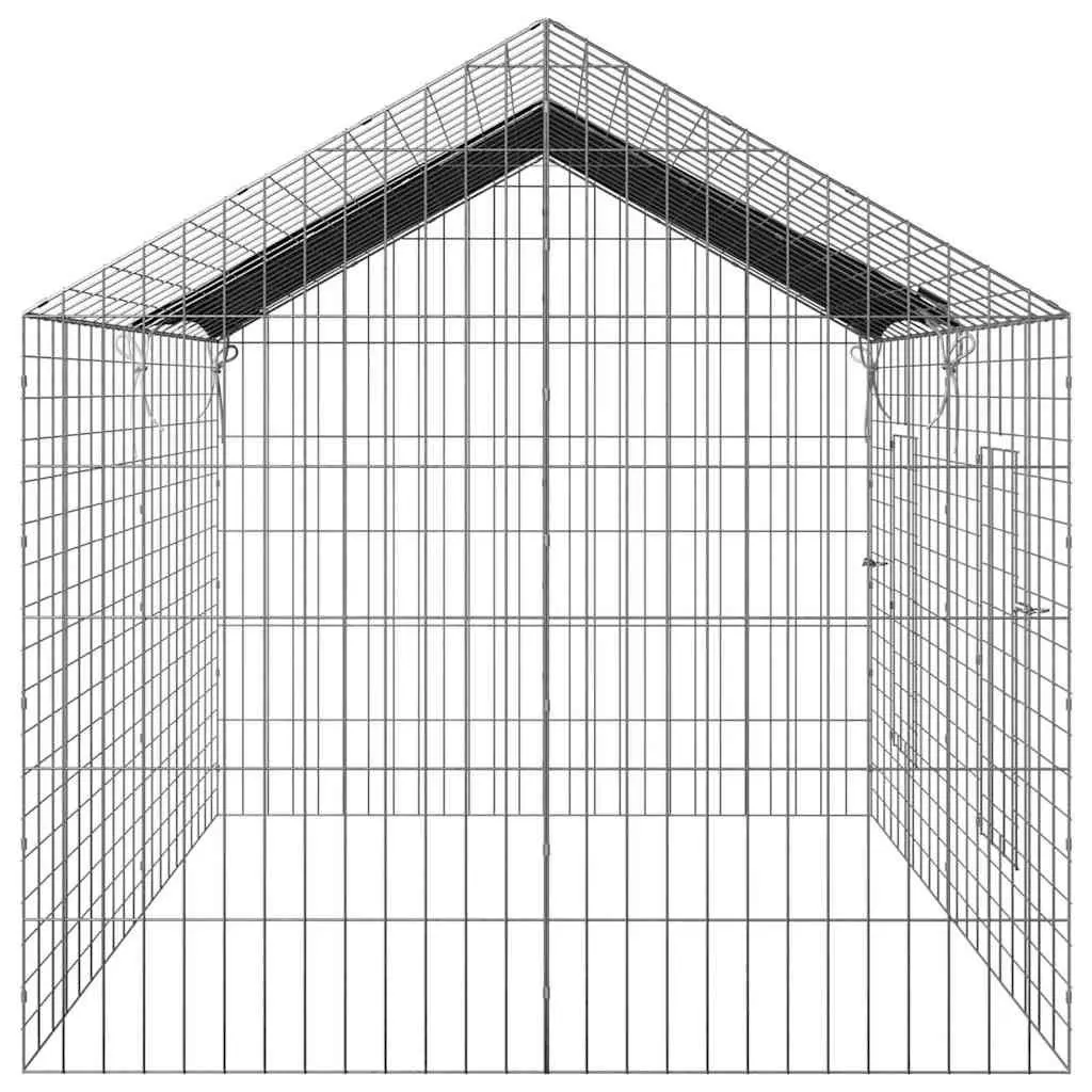 Rabbit Cage Outdoor Silver 200 x 78 x 78 cm Galvanised Steel Garden Pet Habitat