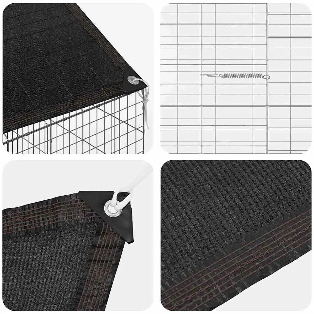 Rabbit Cage Outdoor Silver 200 x 78 x 78 cm Galvanised Steel Garden Pet Habitat