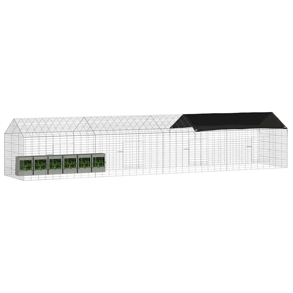 Rabbit Cage Galvanized Steel Weatherproof Outdoor 400x78x78cm