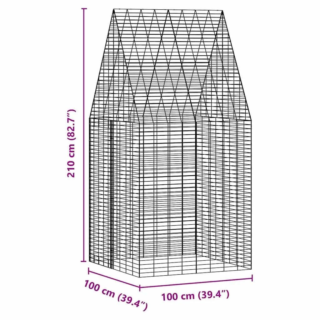 Small Animal Outdoor Habitat Cage 100 x 100 x 210 cm Galvanised Steel Rabbit