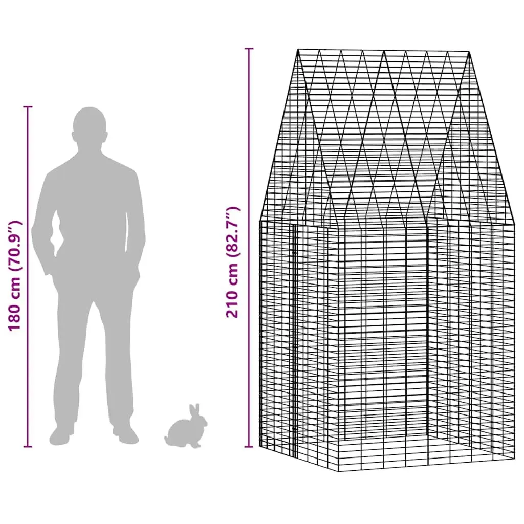 Small Animal Outdoor Habitat Cage 100 x 100 x 210 cm Galvanised Steel Rabbit