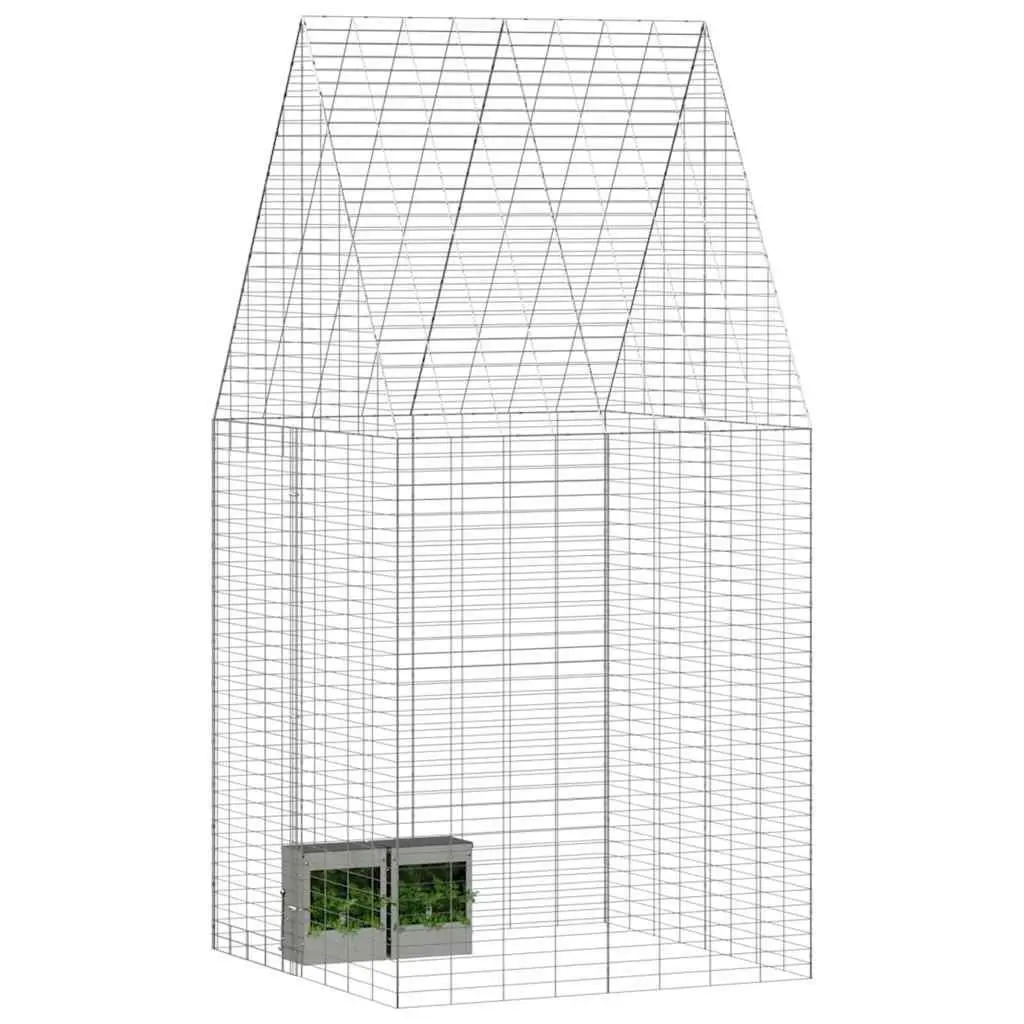 Small Animal Outdoor Habitat Cage 100 x 100 x 210 cm Galvanised Steel Rabbit
