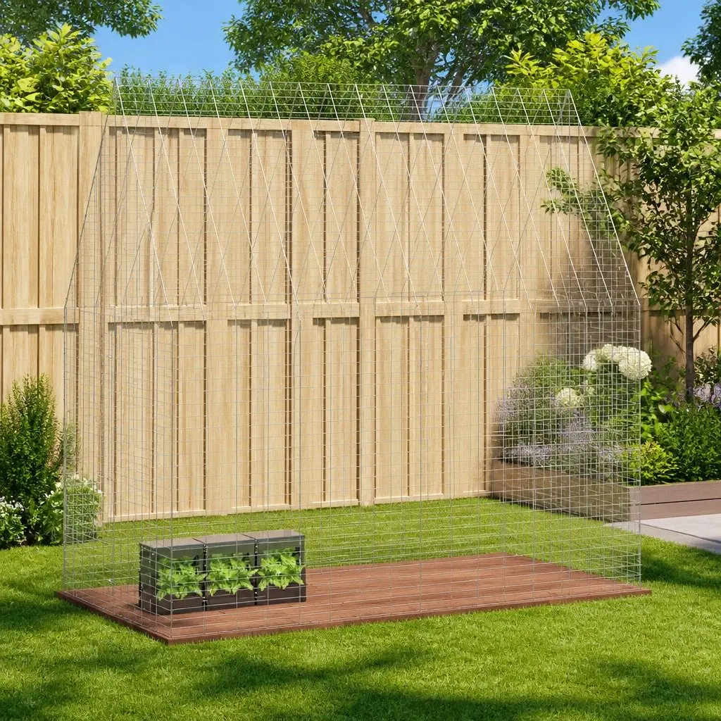 Rabbit Cage 200x100x210cm Galvanised Steel Outdoor Hutch Guinea Pig Enclosure