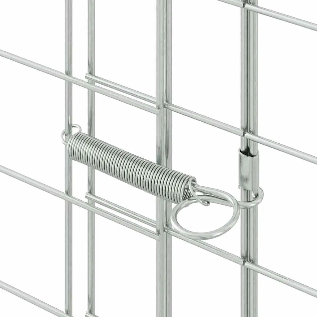 Outdoor Rabbit Cage Galvanised Steel Silver 400 x 100 x 210 cm