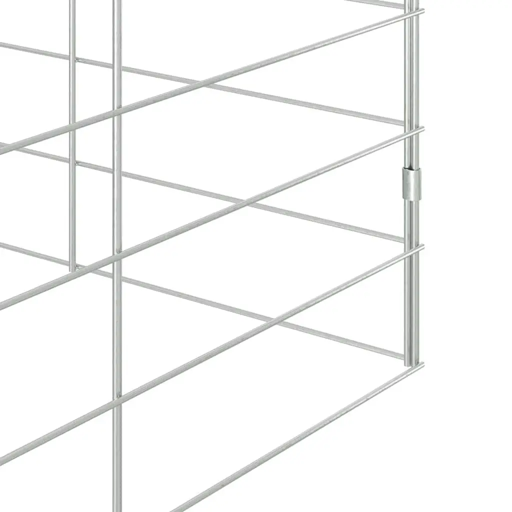 Outdoor Rabbit Cage Galvanised Steel Silver 400 x 100 x 210 cm