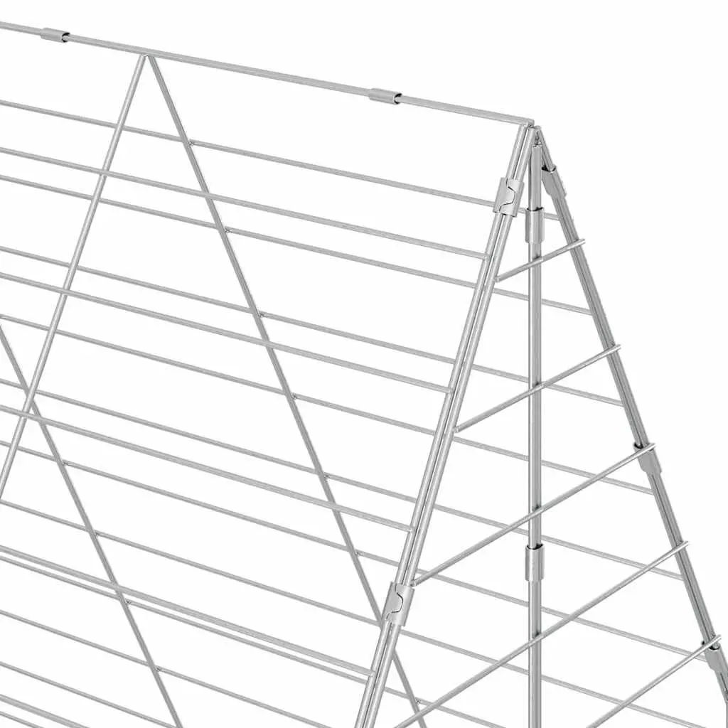 Outdoor Rabbit Cage Galvanised Steel Silver 400 x 100 x 210 cm