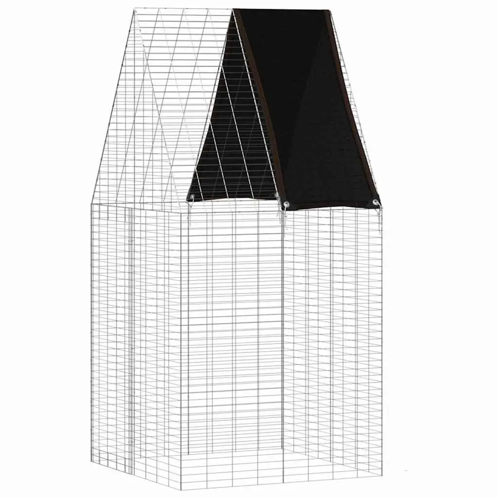 Small Animal Outdoor Habitat Galvanised Steel Silver 100x100x210cm