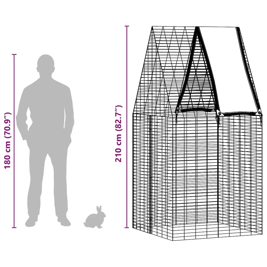 Small Animal Outdoor Habitat Galvanised Steel Silver 100x100x210cm