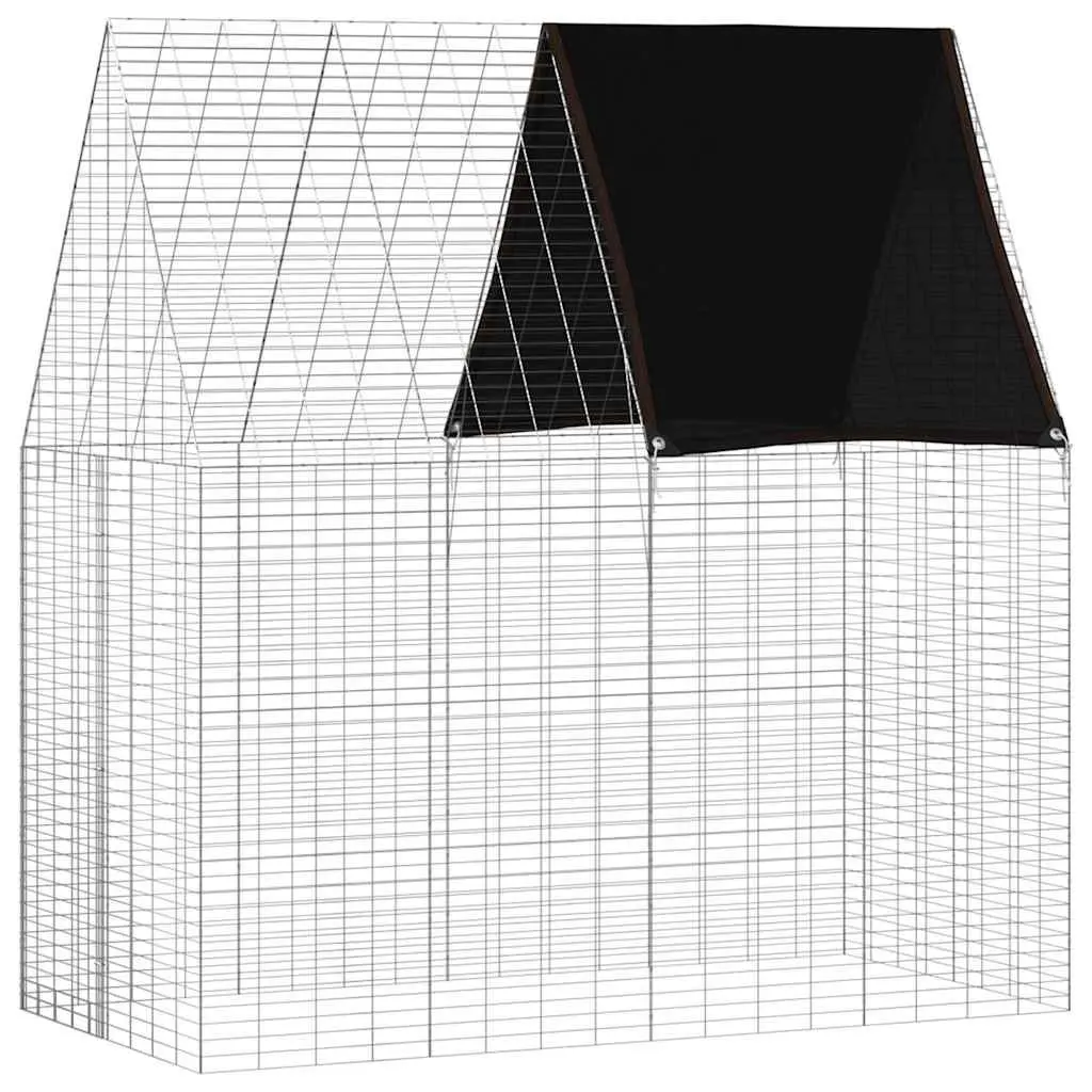 Small Animal Habitat Cage Galvanised Steel Outdoor Silver 200x100x210cm