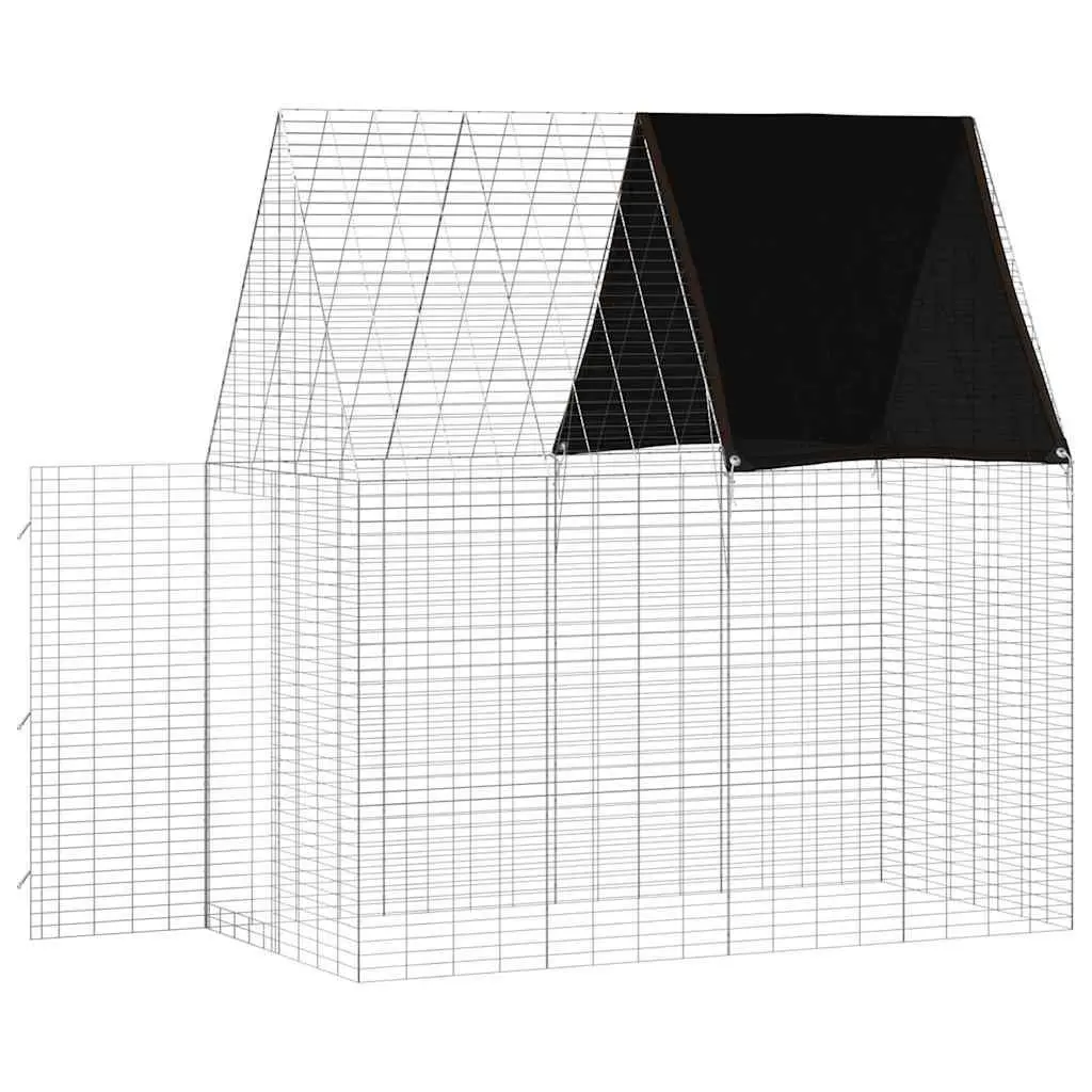 Small Animal Habitat Cage Galvanised Steel Outdoor Silver 200x100x210cm