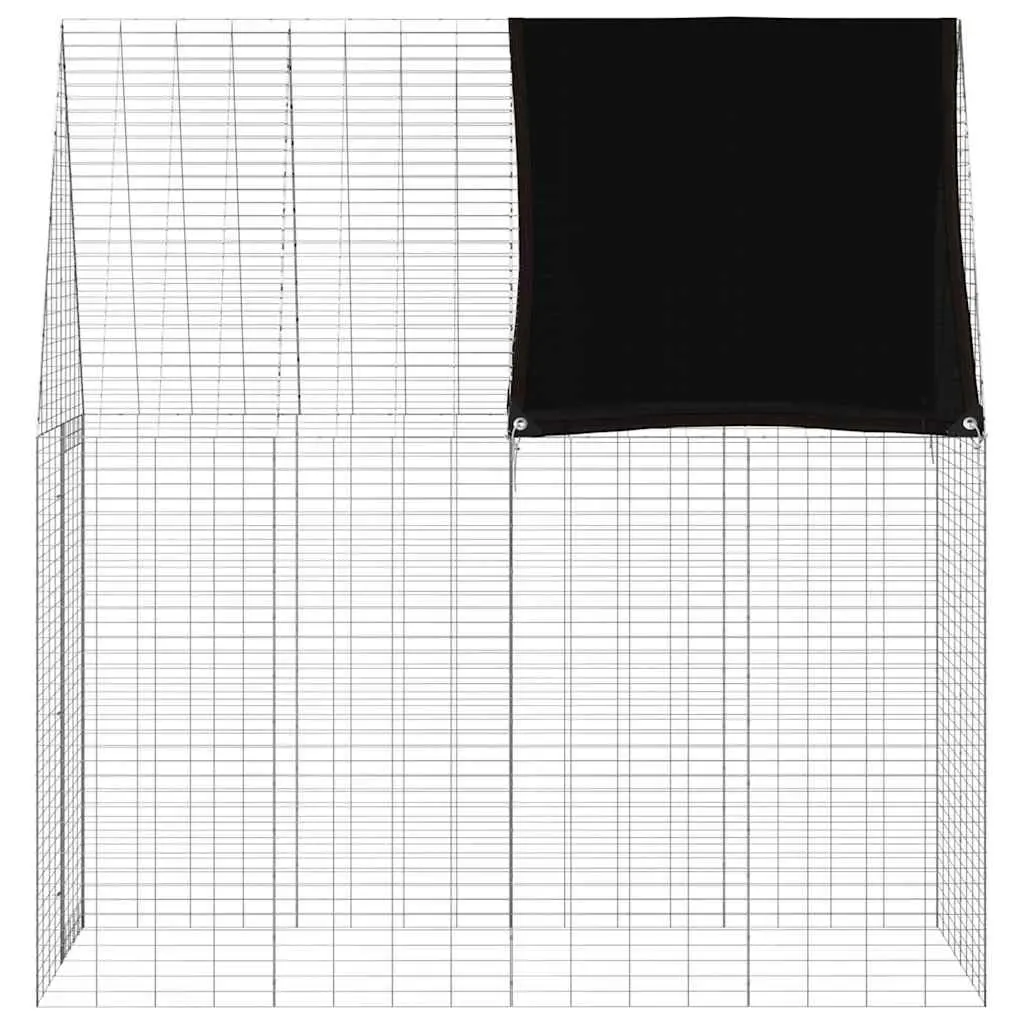 Small Animal Habitat Cage Galvanised Steel Outdoor Silver 200x100x210cm