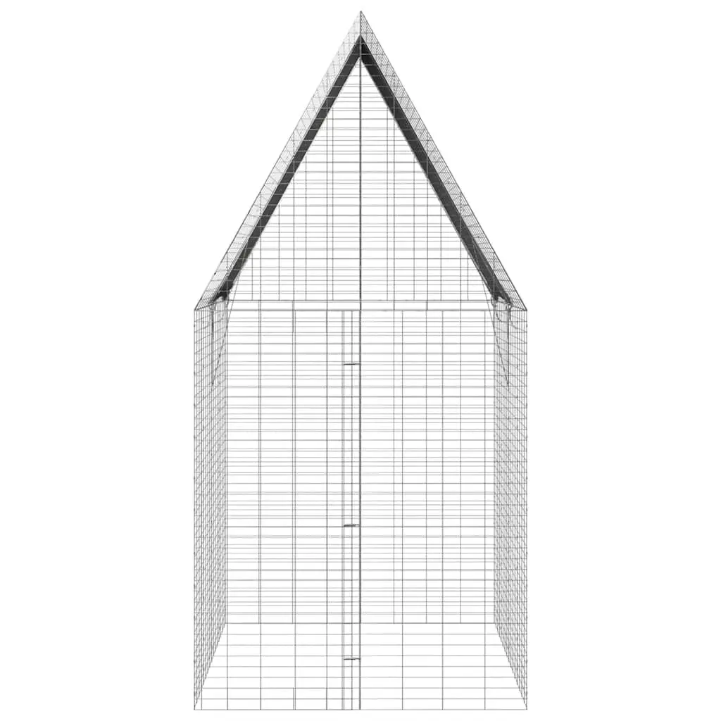 Small Animal Habitat Cage Galvanised Steel Outdoor Silver 200x100x210cm