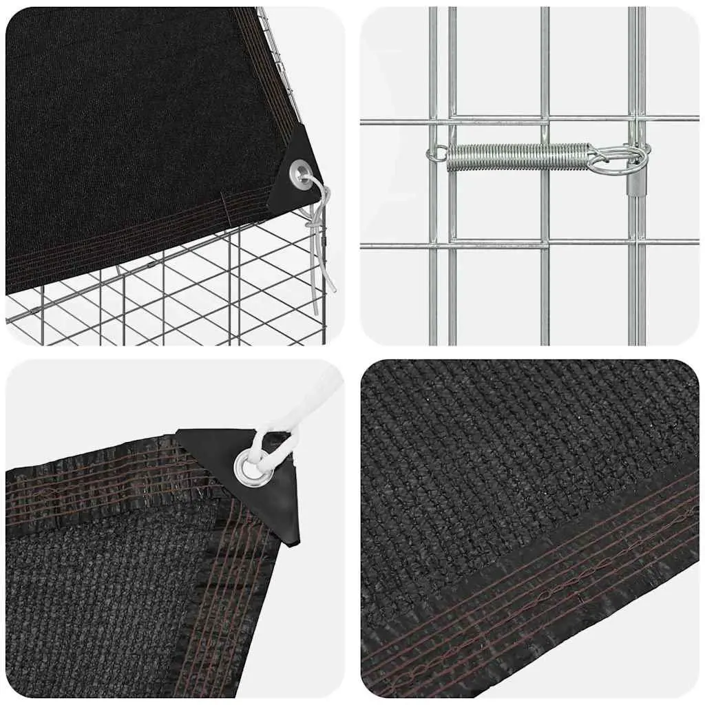 Small Animal Habitat Cage Galvanised Steel Outdoor Silver 200x100x210cm