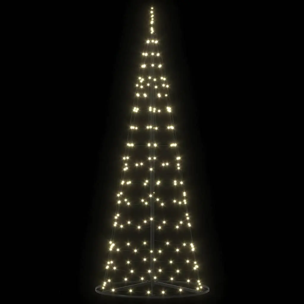 LED Christmas Tree Warm White 100x100x250cm Iron Frame 8 Flash Modes
