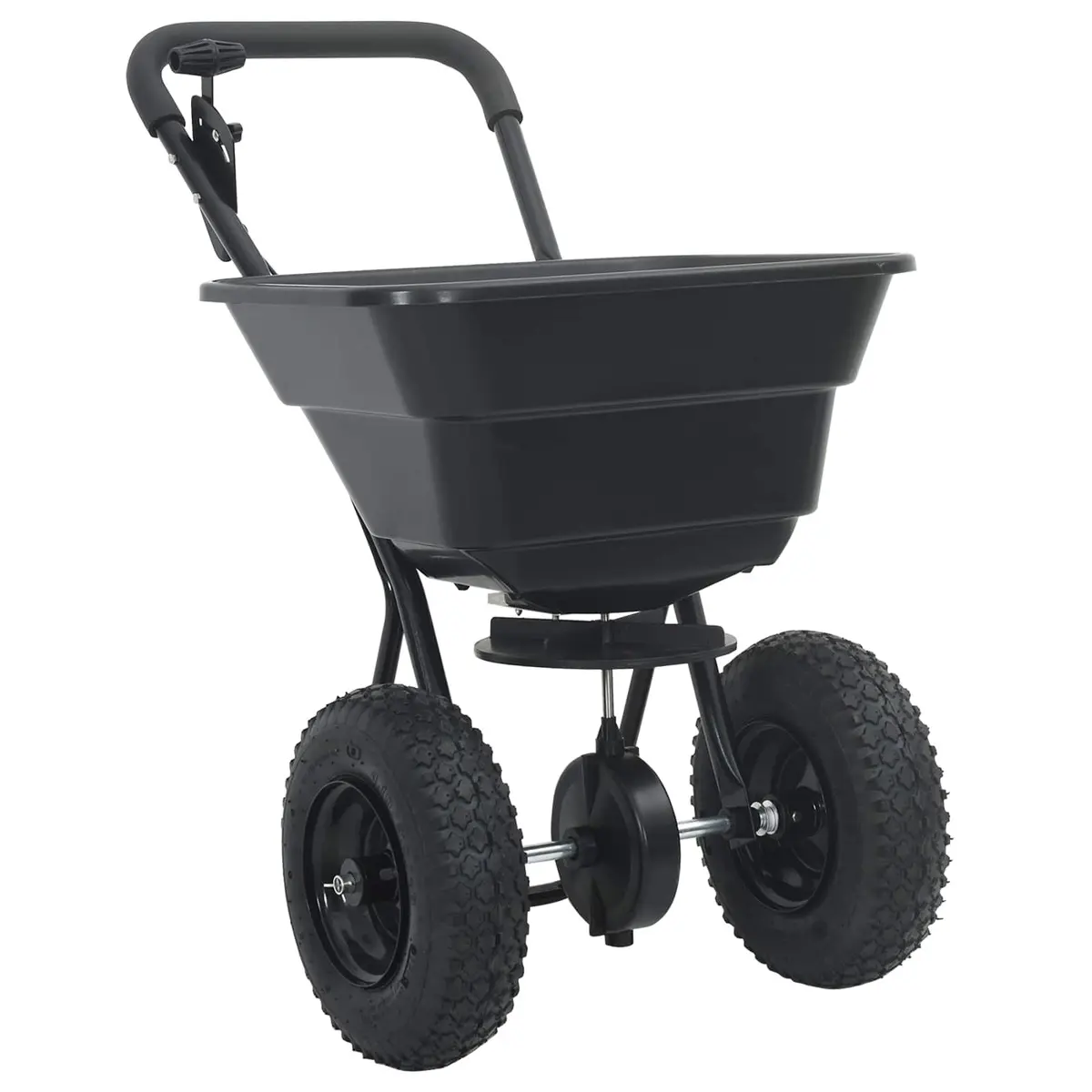 Spreader Garden Tool Black Outdoor Lawn Seed Fertiliser Spreading Equipment