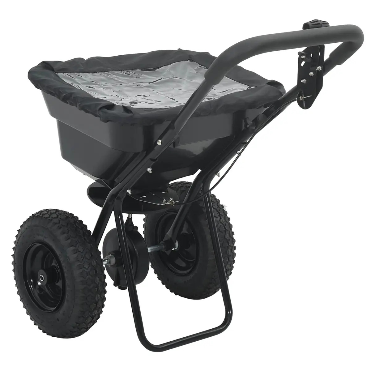 Spreader Garden Tool Black Outdoor Lawn Seed Fertiliser Spreading Equipment
