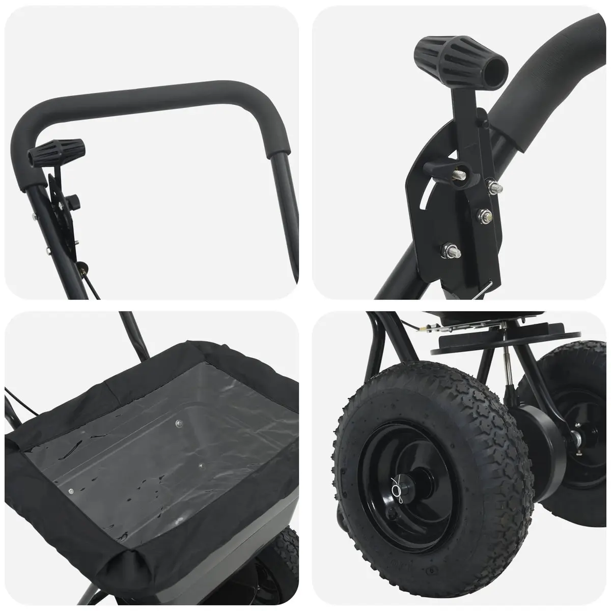 Spreader Garden Tool Black Outdoor Lawn Seed Fertiliser Spreading Equipment