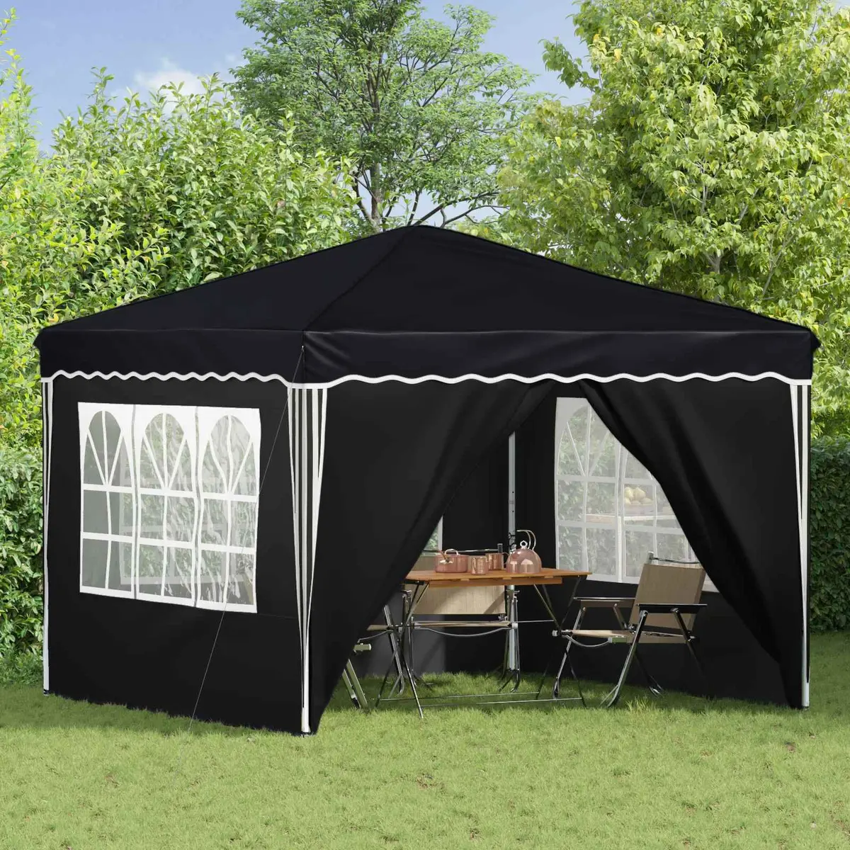 Pop-up Party Tent Outdoor Gazebo Shelter Anthracite Oxford Fabric 288x288x245cm