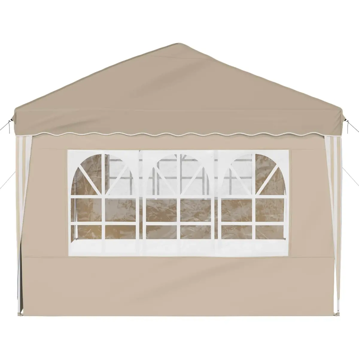 Pop-up Party Tent Height Adjustable Cream 575x289x245cm Weather Resistant Outdoor Canopy Gazebo
