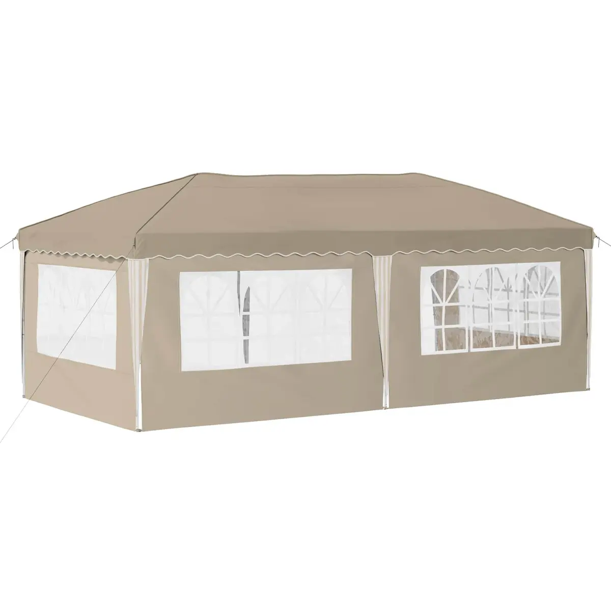 Pop-up Party Tent Height Adjustable Cream 575x289x245cm Weather Resistant Outdoor Canopy Gazebo