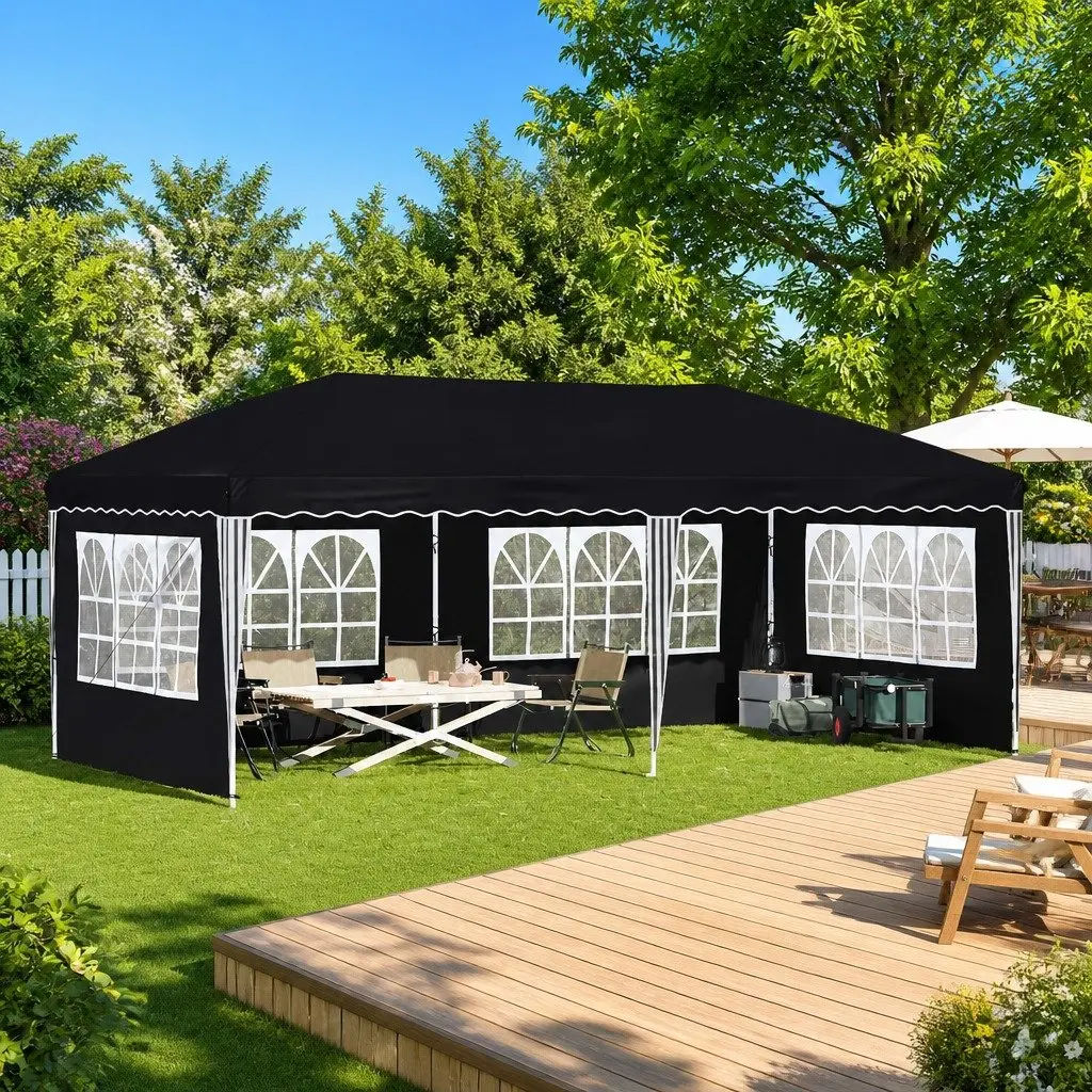 Pop-up Party Tent Quick Setup Waterproof 575x289x245cm Anthracite Outdoor Garden Canopy