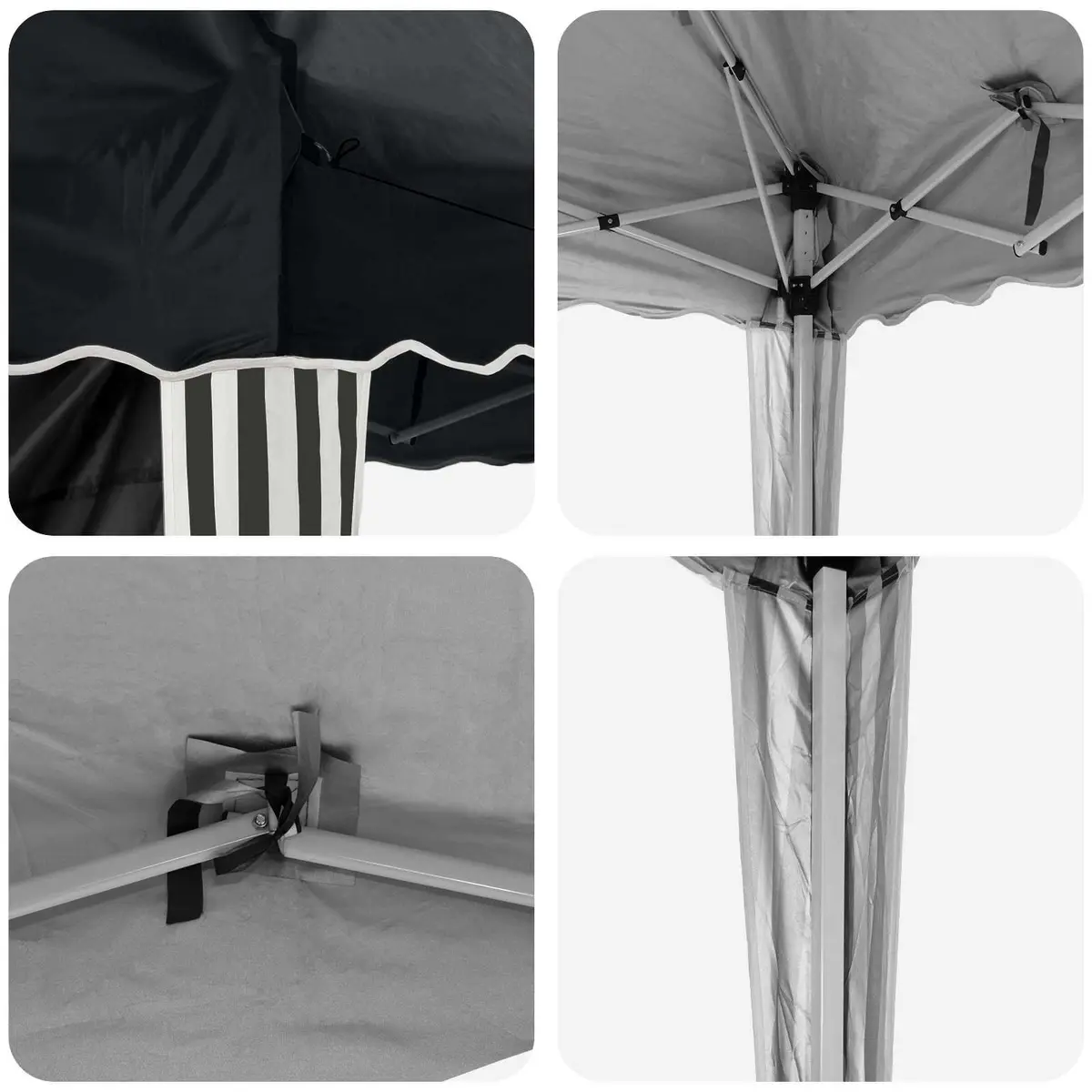 Pop-up Party Tent Quick Setup Waterproof 575x289x245cm Anthracite Outdoor Garden Canopy