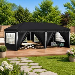Pop-up Party Tent 575 x 288 x 245 cm Anthracite Outdoor Canopy Adjustable Height