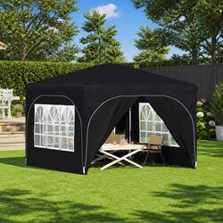 Pop-up Party Tent 290x290cm Outdoor Canopy Gazebo Adjustable Height Anthracite