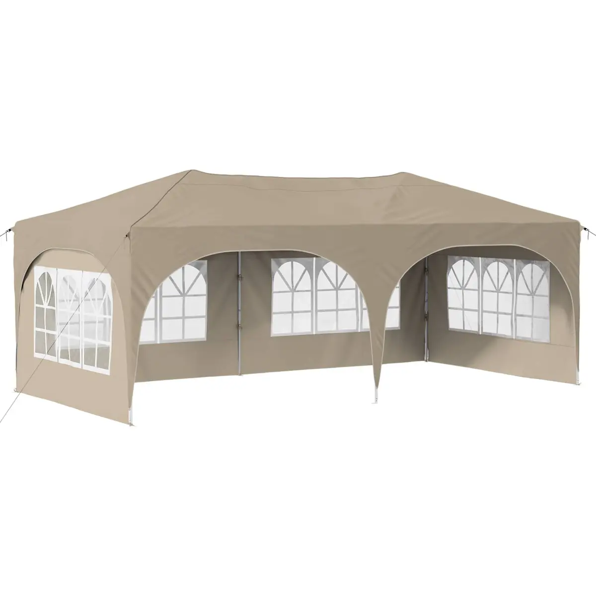 Pop-up Party Tent Waterproof UV Protection Cream Oxford Fabric 575x288x245cm