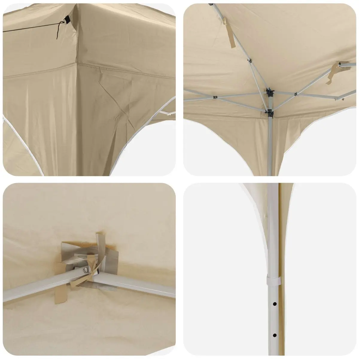 Pop-up Party Tent Waterproof UV Protection Cream Oxford Fabric 575x288x245cm